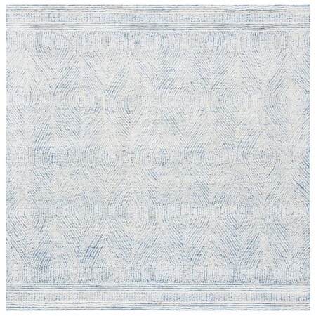 Safavieh 6 x 6 ft. Abstract 100 Percent Wool Pile Square Rug Ivory & Blue - 0.32 in. ABT340M-6SQ